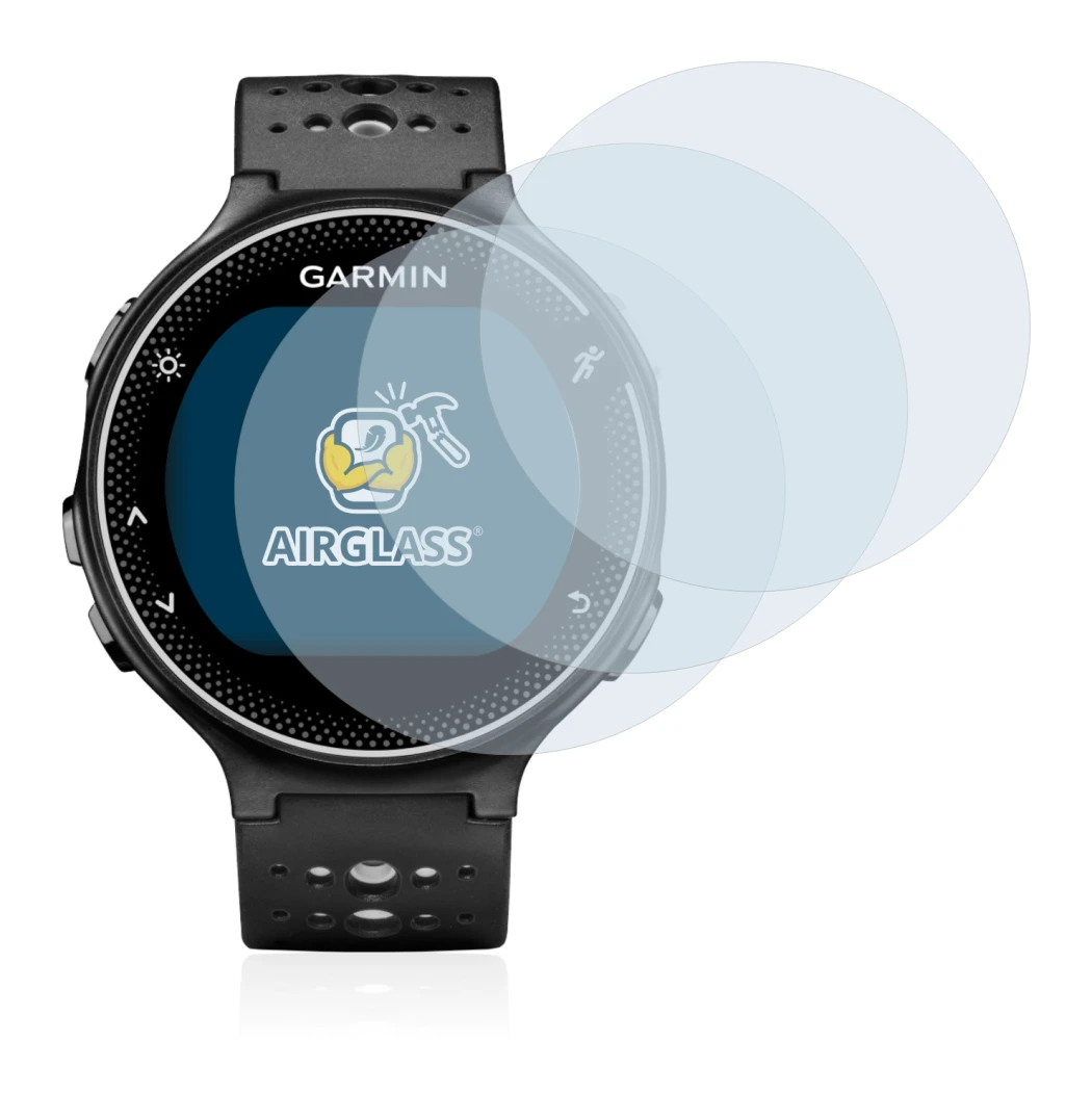Imagen del dispositivo Garmin Forerunner 230 con una amplia variedad de protectores de pantalla.