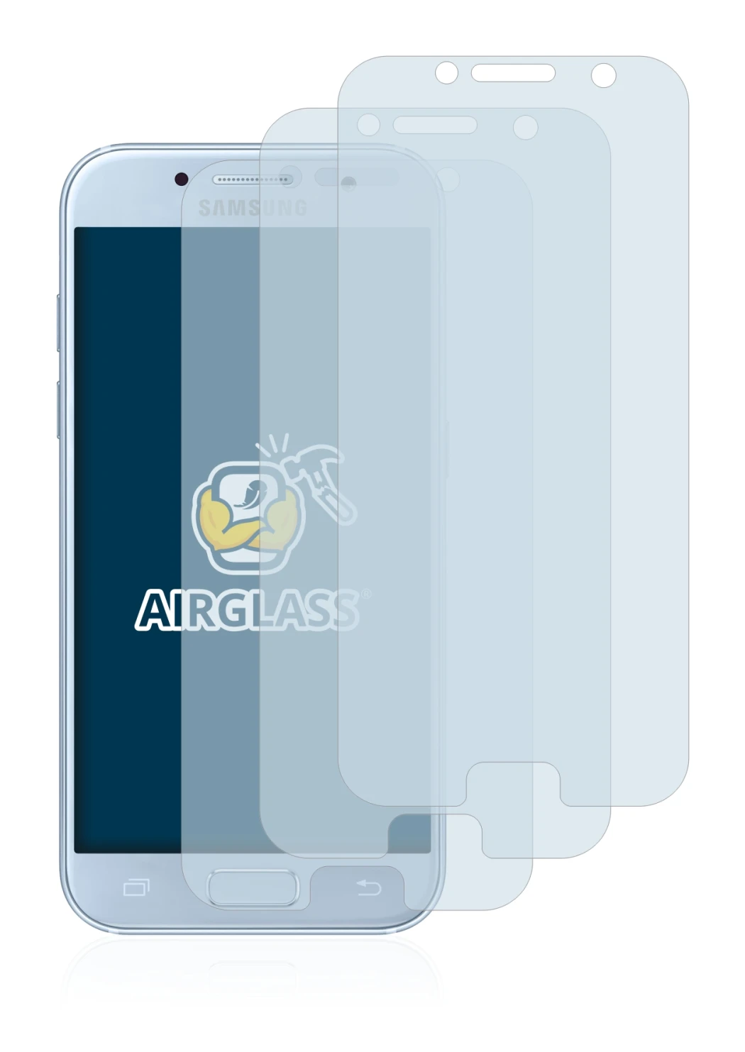 Imagen del dispositivo Samsung Galaxy A5 2017 con una amplia variedad de protectores de pantalla.