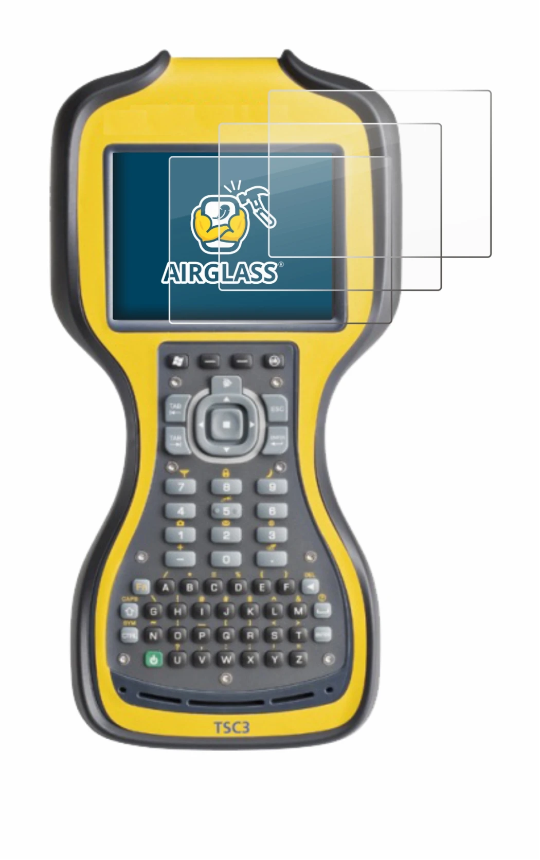 Imagen del dispositivo Trimble TSC3 con una amplia variedad de protectores de pantalla.