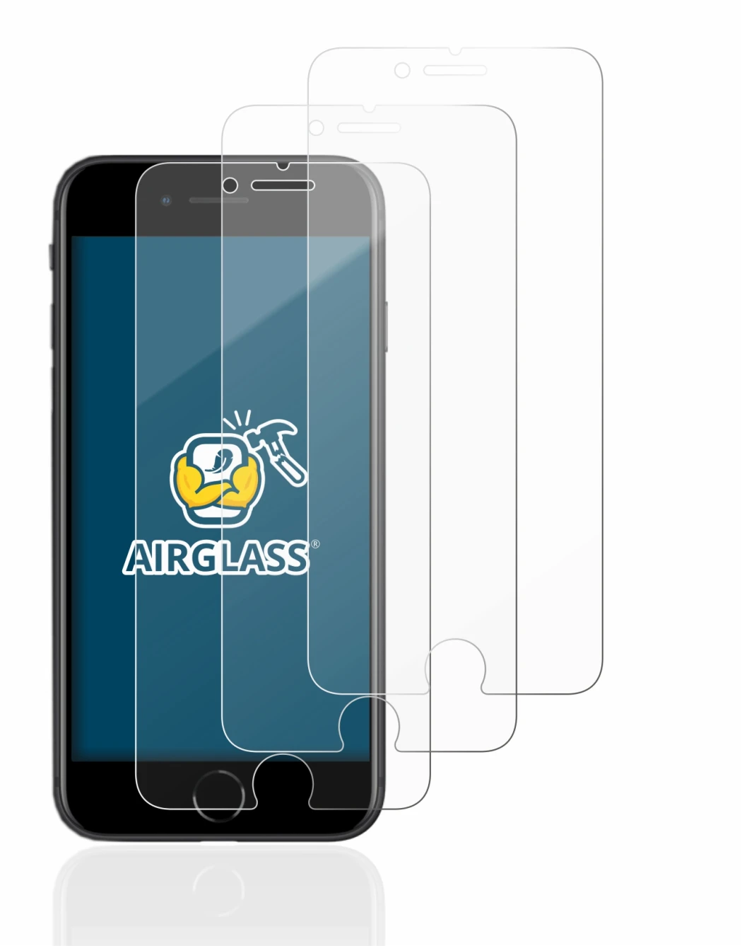 Imagen del dispositivo Apple iPhone SE 2 2020 con una amplia variedad de protectores de pantalla.