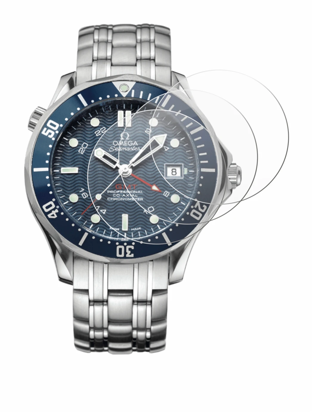 Imagen del dispositivo Omega Seamaster Diver (41 mm) con una amplia variedad de protectores de pantalla.