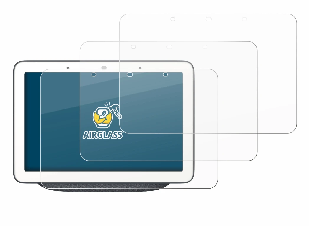 Imagen del dispositivo Google Home Hub con una amplia variedad de protectores de pantalla.