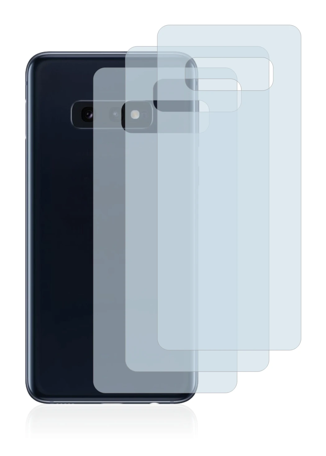 Imagen del dispositivo Samsung Galaxy S10e (Trasero) con una amplia variedad de protectores de pantalla.