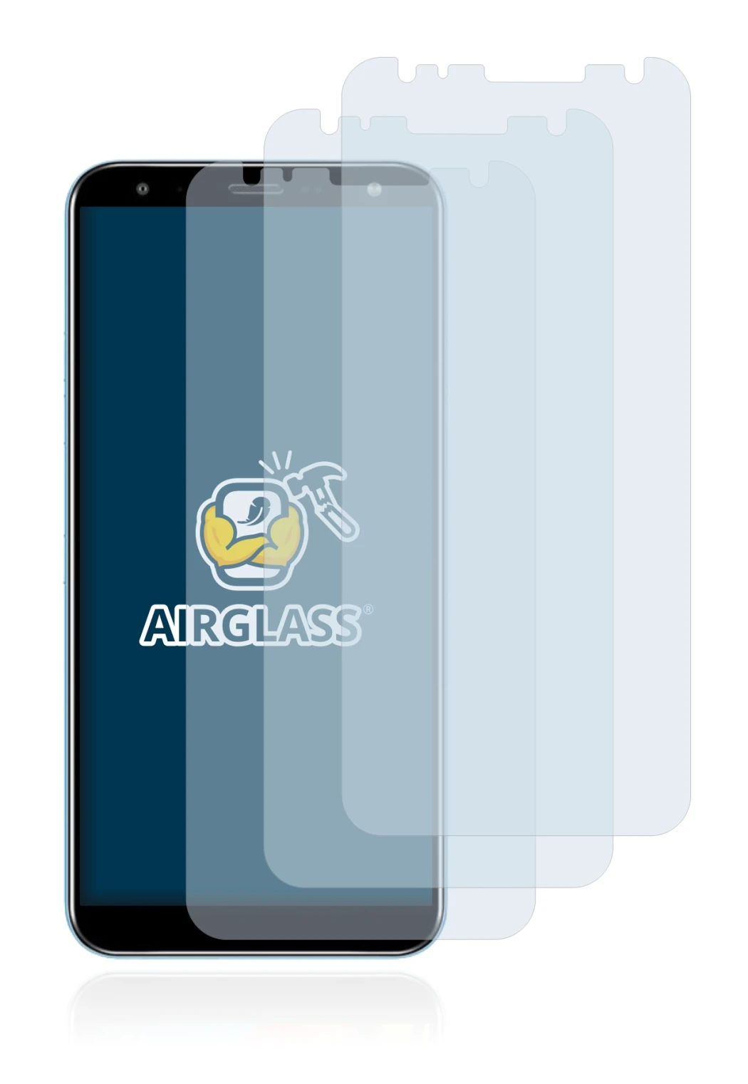 Imagen del dispositivo LG K40 con una amplia variedad de protectores de pantalla.