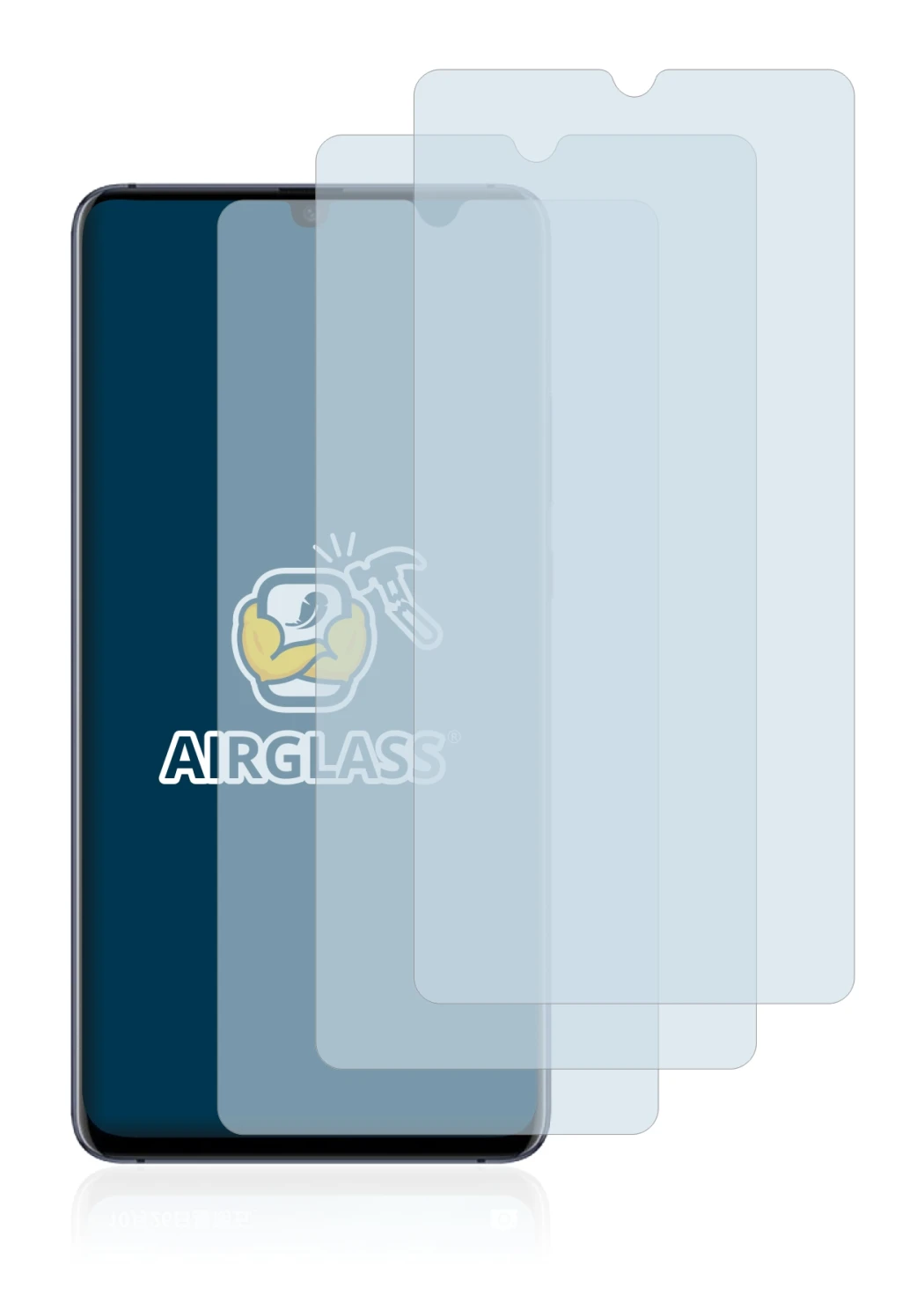 Imagen del dispositivo Huawei Mate 20 X (5G) con una amplia variedad de protectores de pantalla.