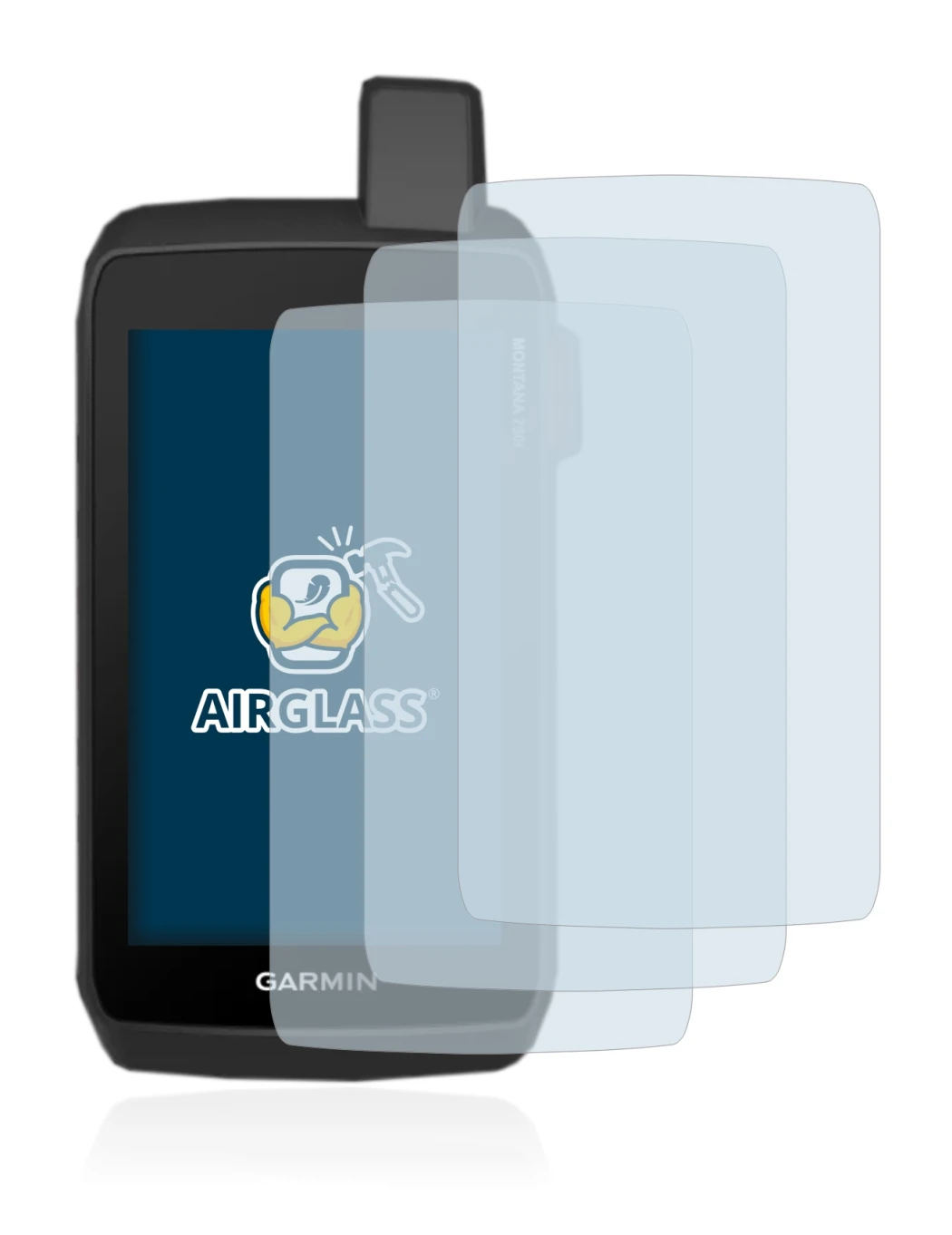 Imagen del dispositivo Garmin Montana 750i con una amplia variedad de protectores de pantalla.