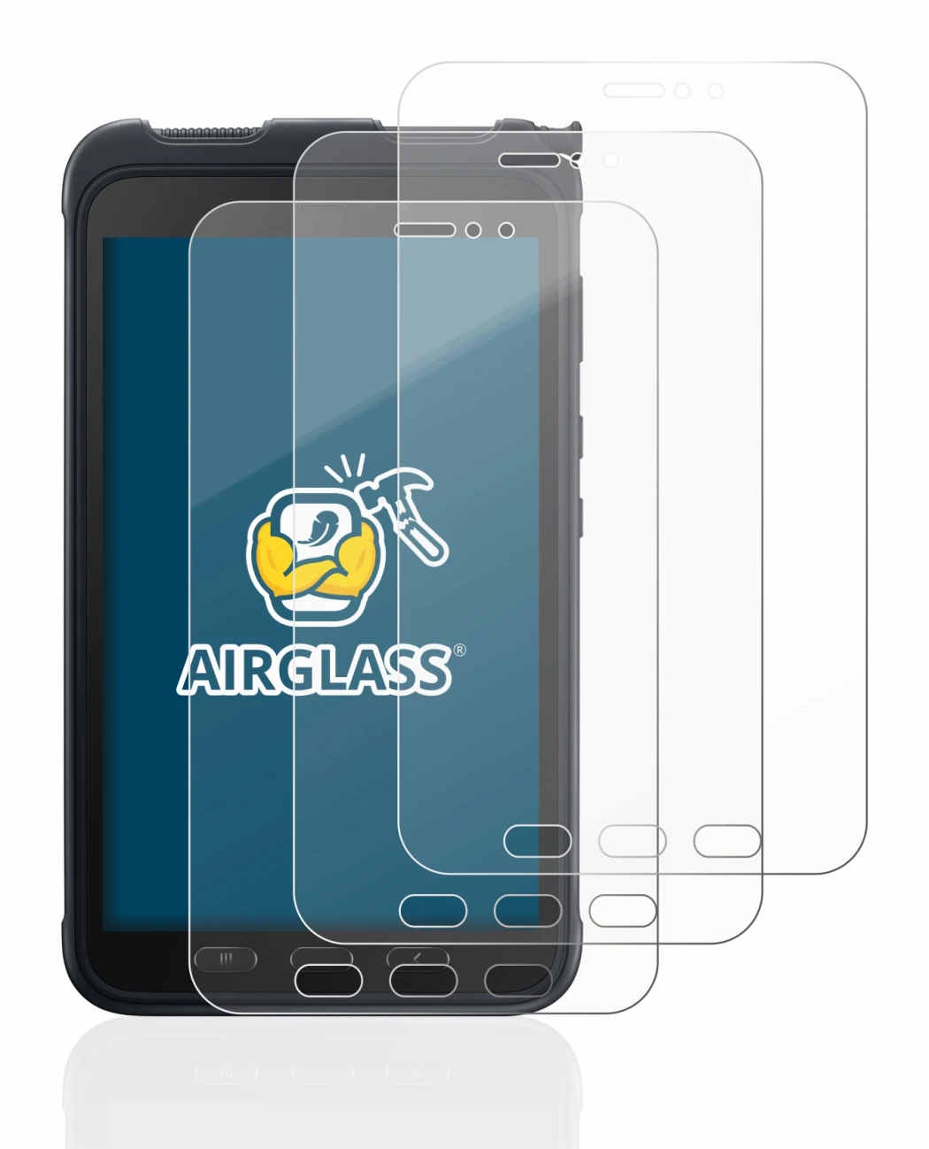 Imagen del dispositivo Samsung Galaxy Tab Active 3 con una amplia variedad de protectores de pantalla.