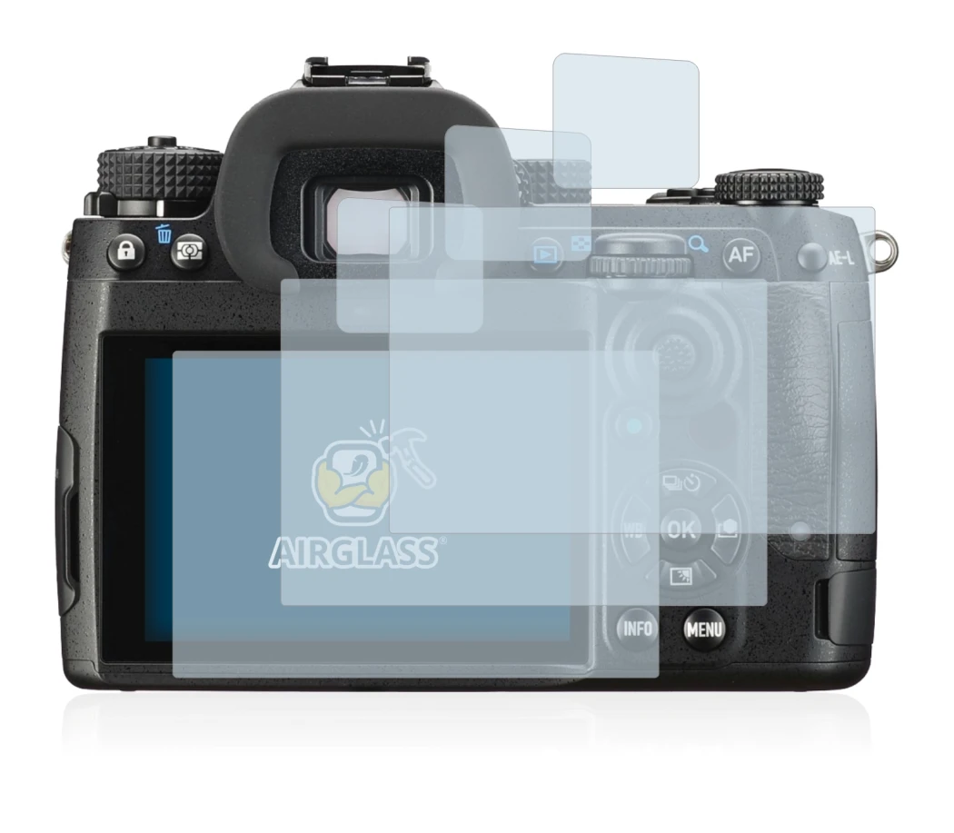 Imagen del dispositivo Pentax K-3 Mark III con una amplia variedad de protectores de pantalla.