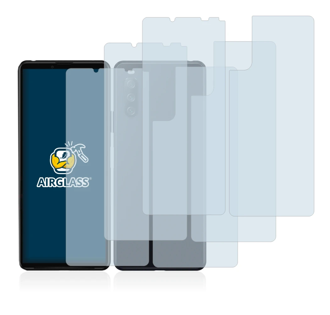 Imagen del dispositivo Sony Xperia 10 III (Frontal+Trasero) con una amplia variedad de protectores de pantalla.