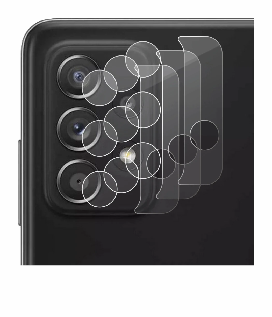 Imagen del dispositivo Samsung Galaxy A52 5G (SÓLO Cámara) con una amplia variedad de protectores de pantalla.