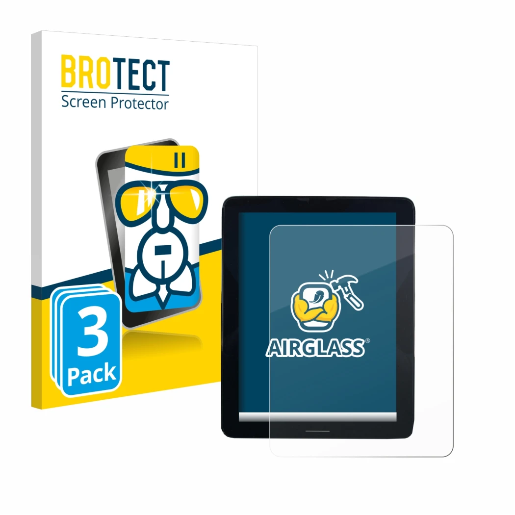 Parte frontal de un envase de producto con el logotipo de la marca BROTECT. Al lado se muestra el dispositivo Volvo Polestar 2