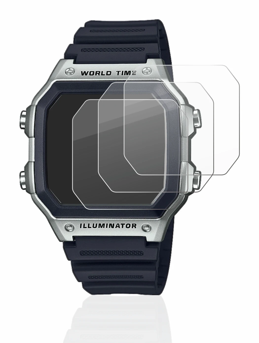 Imagen del dispositivo Casio AE-1200WH con una amplia variedad de protectores de pantalla.