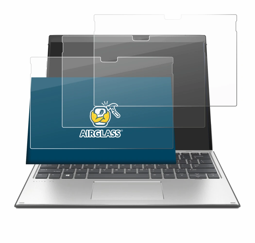Imagen del dispositivo HP Elite x2 G8 con una amplia variedad de protectores de pantalla.