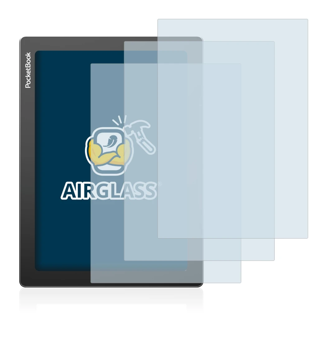 Imagen del dispositivo PocketBook InkPad Lite con una amplia variedad de protectores de pantalla.