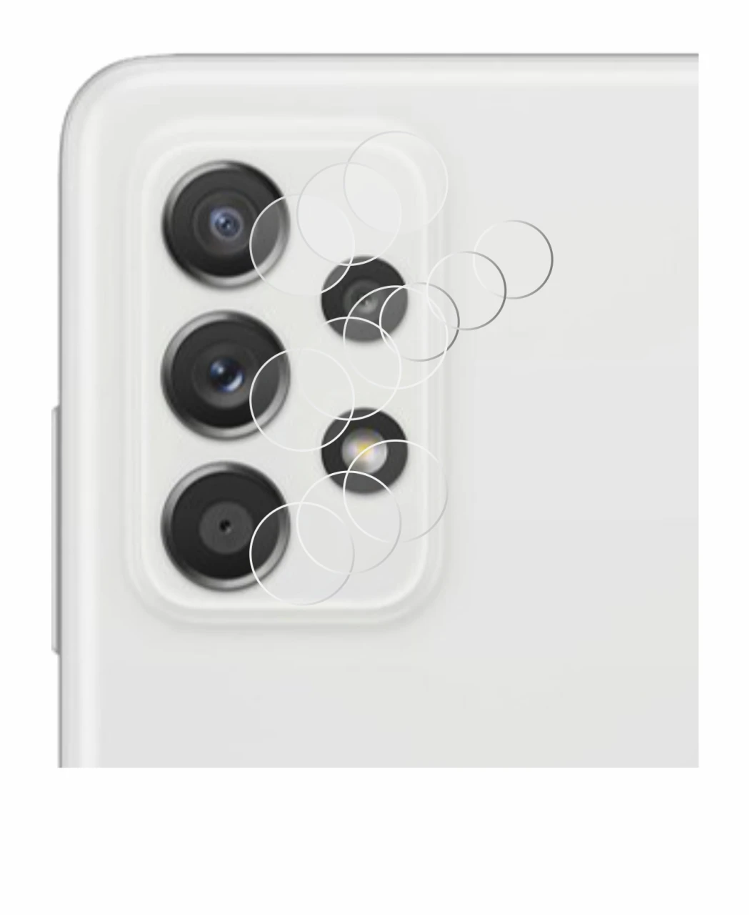 Imagen del dispositivo Samsung Galaxy A52s 5G (SÓLO Cámara) con una amplia variedad de protectores de pantalla.