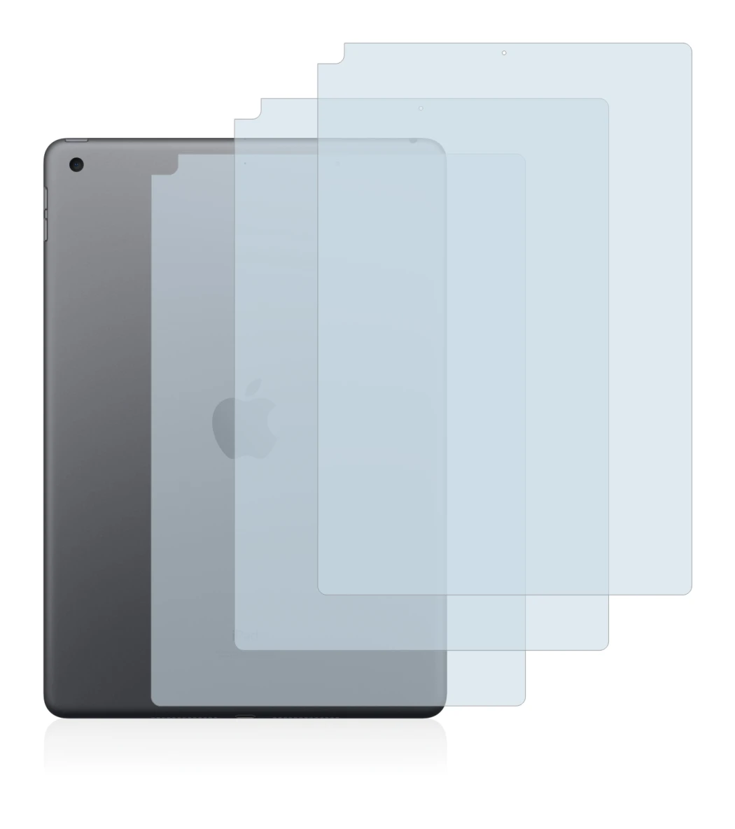 Imagen del dispositivo Apple iPad 10.2″ WiFi 2021 (9a Gen., Trasero) con una amplia variedad de protectores de pantalla.