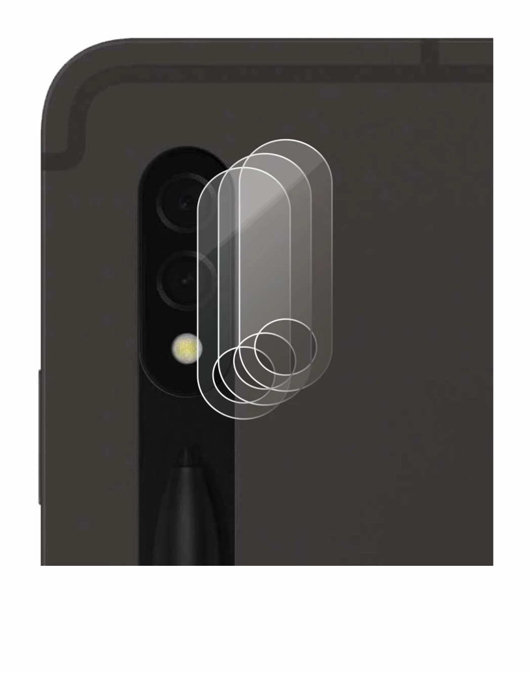 Imagen del dispositivo Samsung Galaxy Tab S8 5G (SÓLO Cámara) con una amplia variedad de protectores de pantalla.