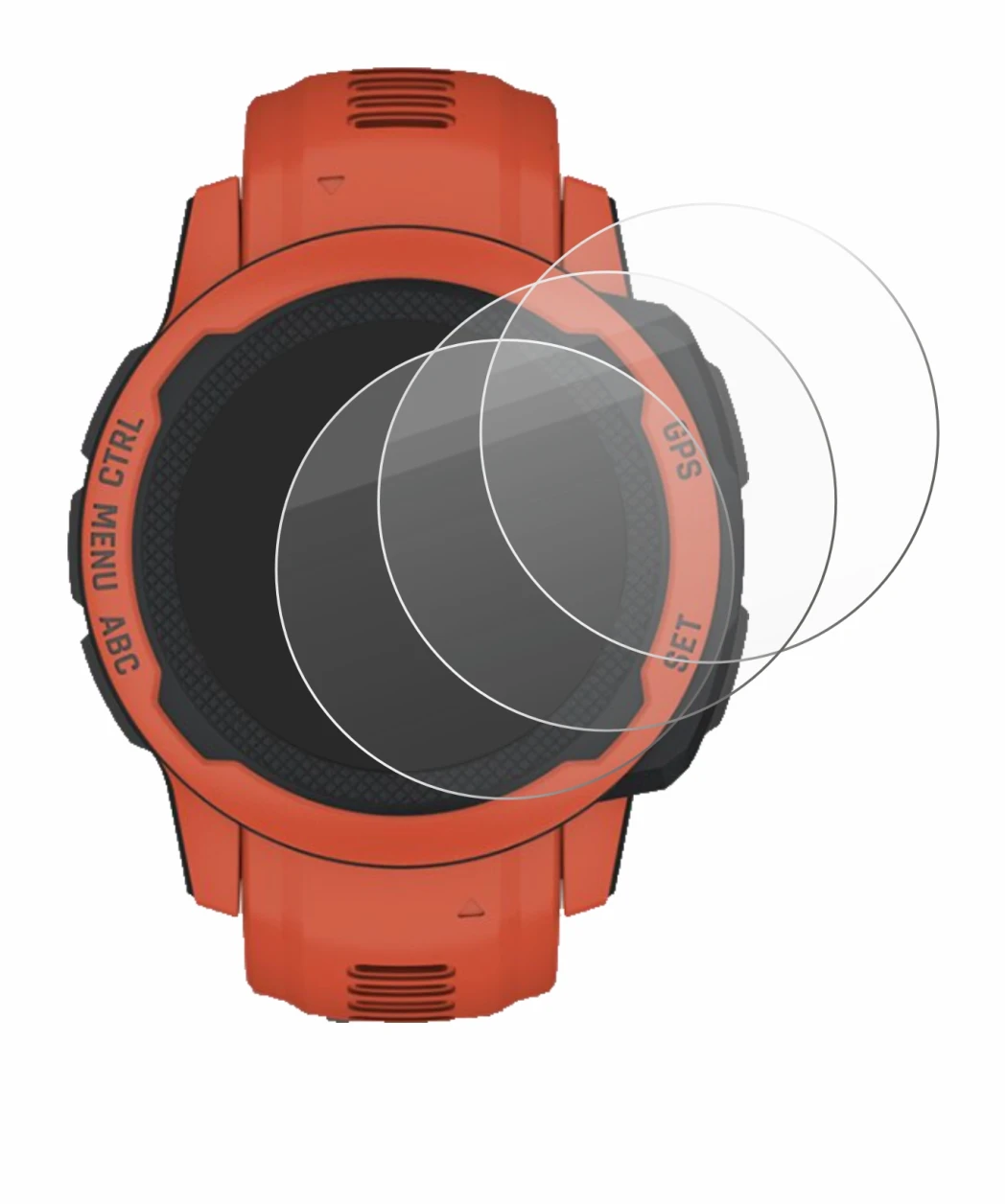 Imagen del dispositivo Garmin Instinct 2S con una amplia variedad de protectores de pantalla.