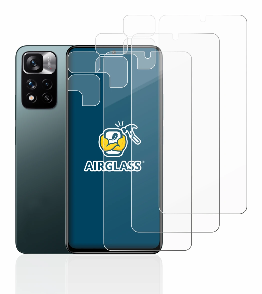 Imagen del dispositivo Xiaomi Redmi Note 11 Pro+ 5G (Frontal+Cámara) con una amplia variedad de protectores de pantalla.