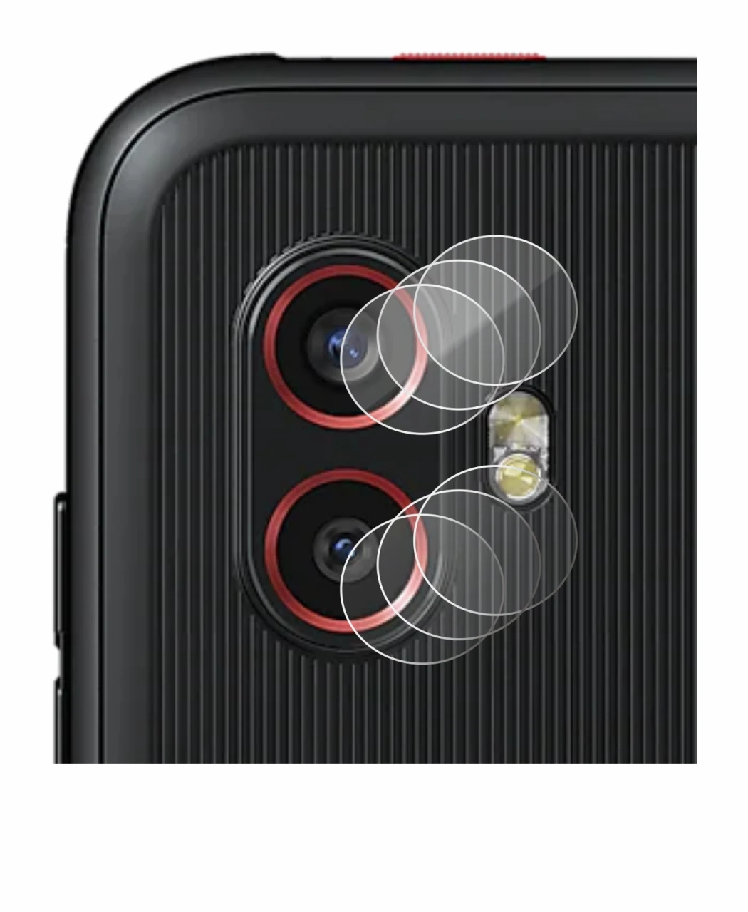 Imagen del dispositivo Samsung Galaxy Xcover 6 Pro (SÓLO Cámara) con una amplia variedad de protectores de pantalla.