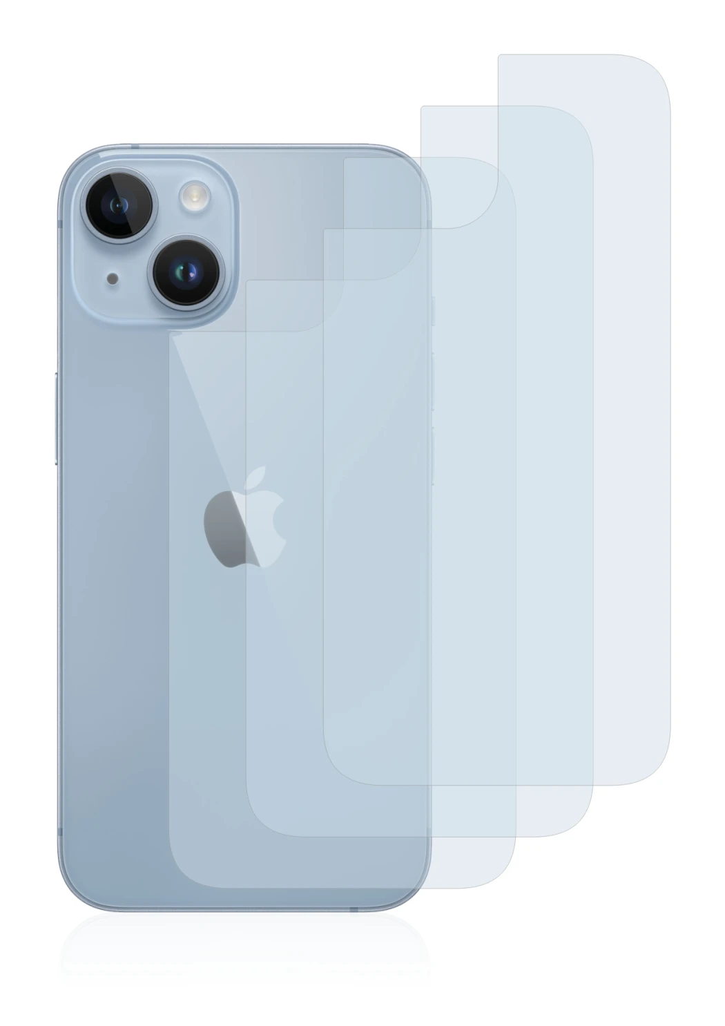 Imagen del dispositivo Apple iPhone 14 (Trasero) con una amplia variedad de protectores de pantalla.