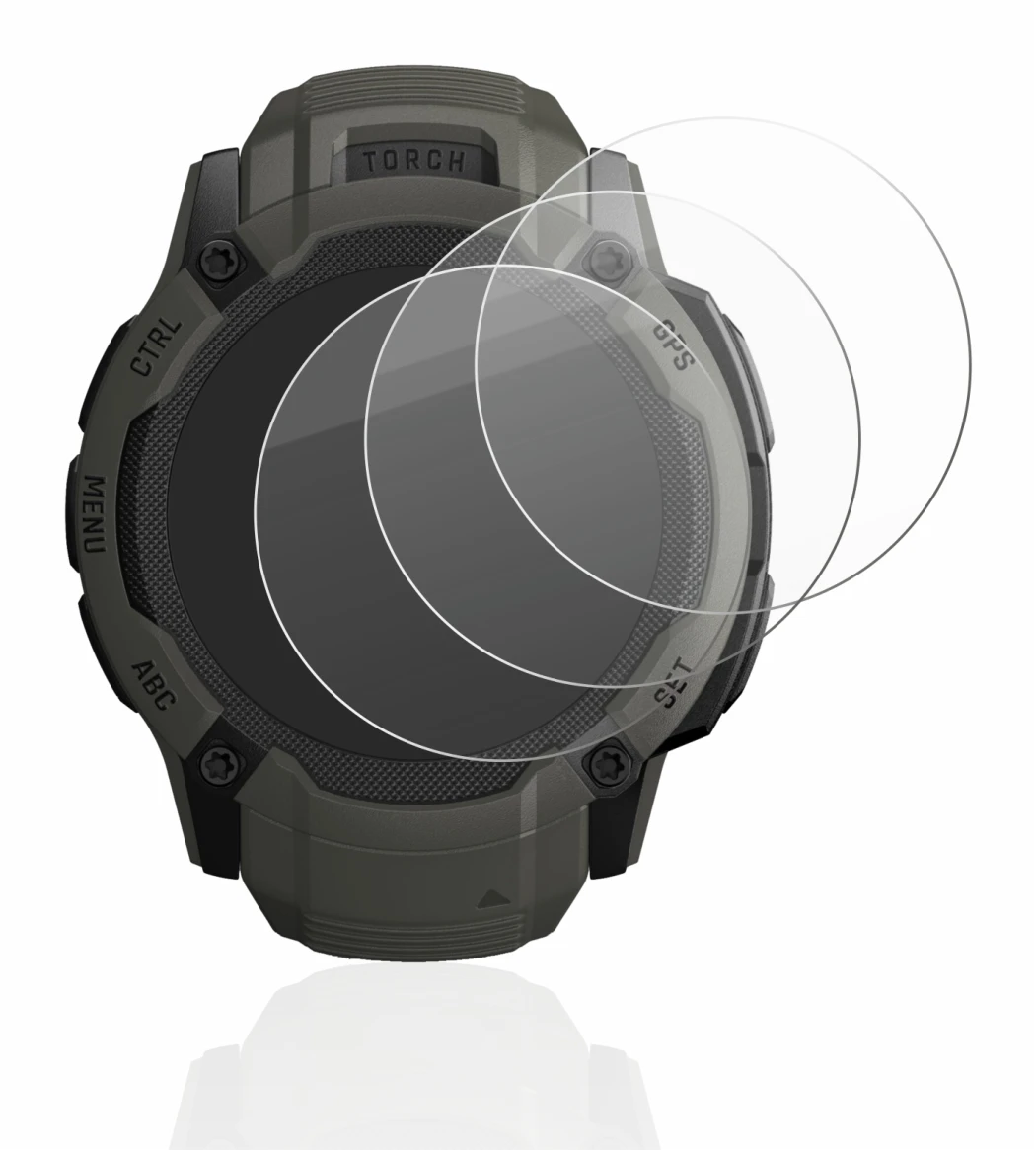 Imagen del dispositivo Garmin Instinct 2X Solar con una amplia variedad de protectores de pantalla.