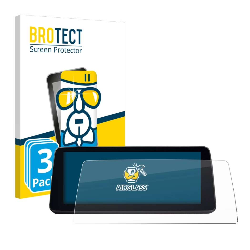 Parte frontal de un envase de producto con el logotipo de la marca BROTECT. Al lado se muestra el dispositivo BMW 5 G30/G31 20