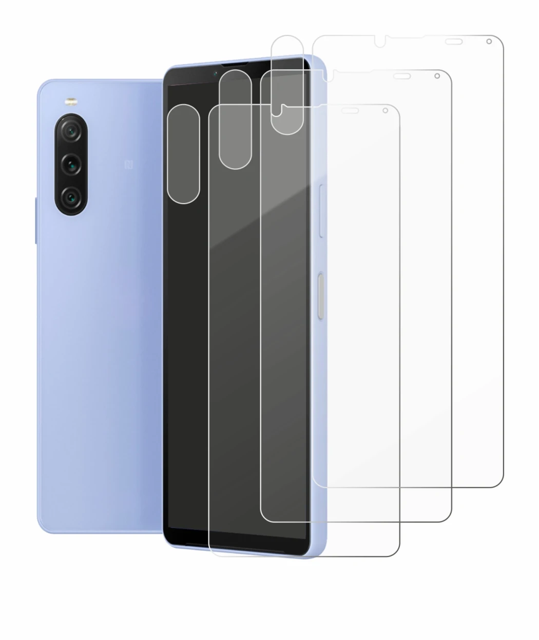 Imagen del dispositivo Sony Xperia 10 V (Frontal+Cámara) con una amplia variedad de protectores de pantalla.