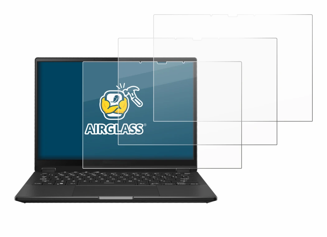 Imagen del dispositivo ASUS ROG Flow X13 2023 con una amplia variedad de protectores de pantalla.