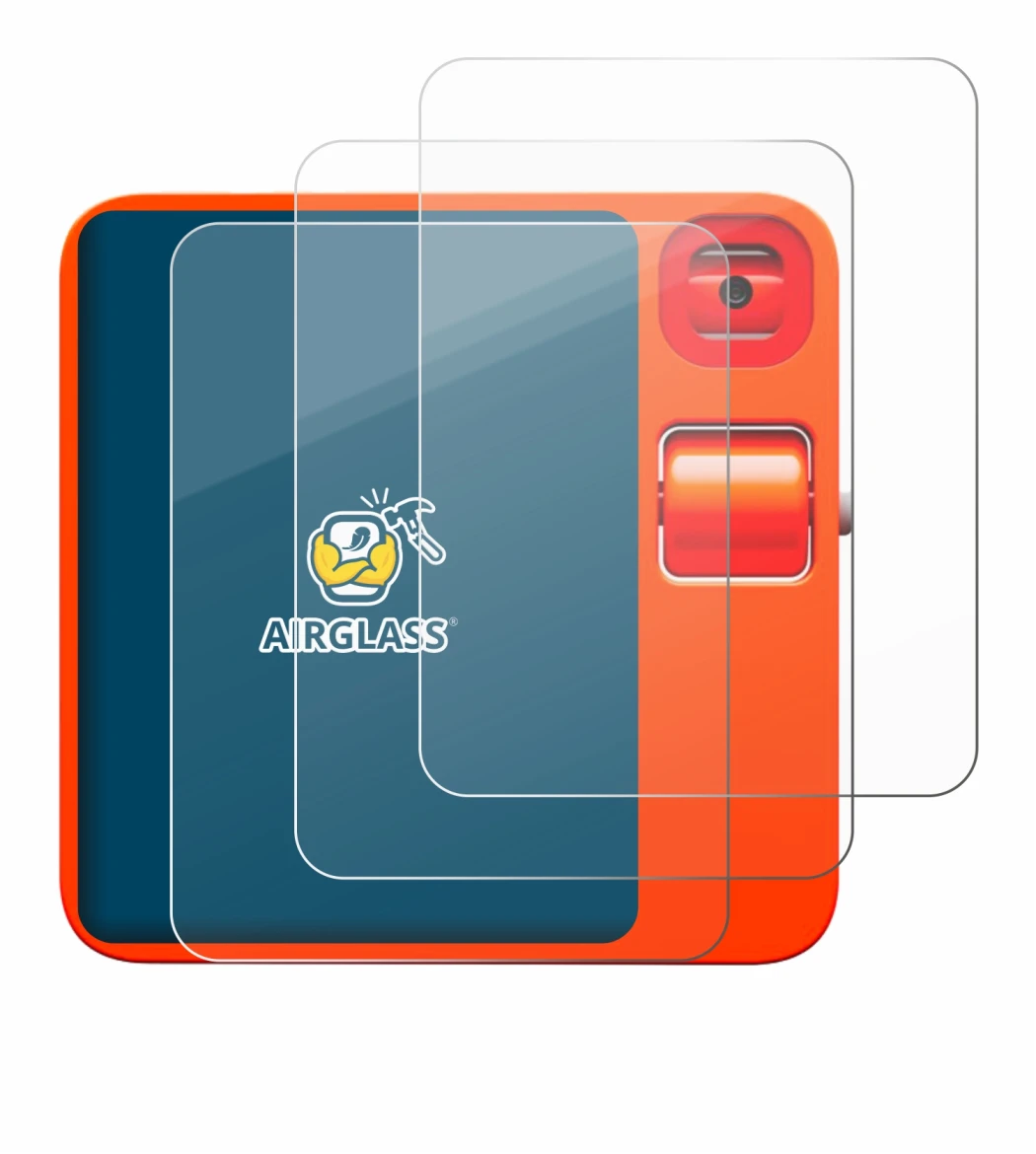 Imagen del dispositivo rabbit r1 con una amplia variedad de protectores de pantalla.