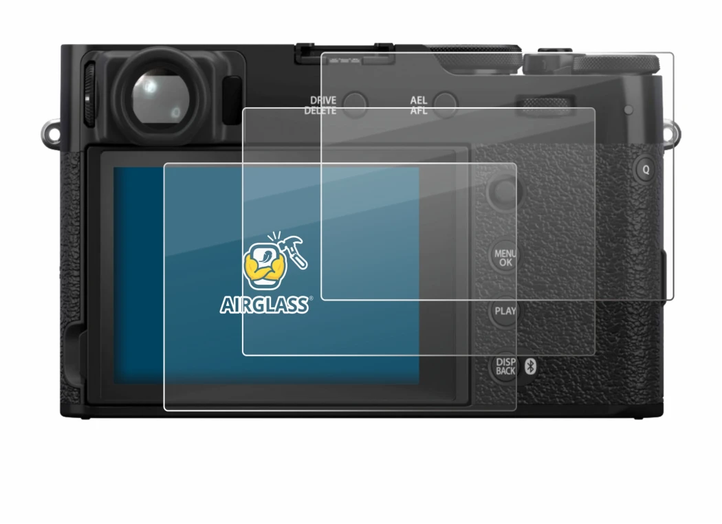 Imagen del dispositivo Fujifilm X100VI con una amplia variedad de protectores de pantalla.