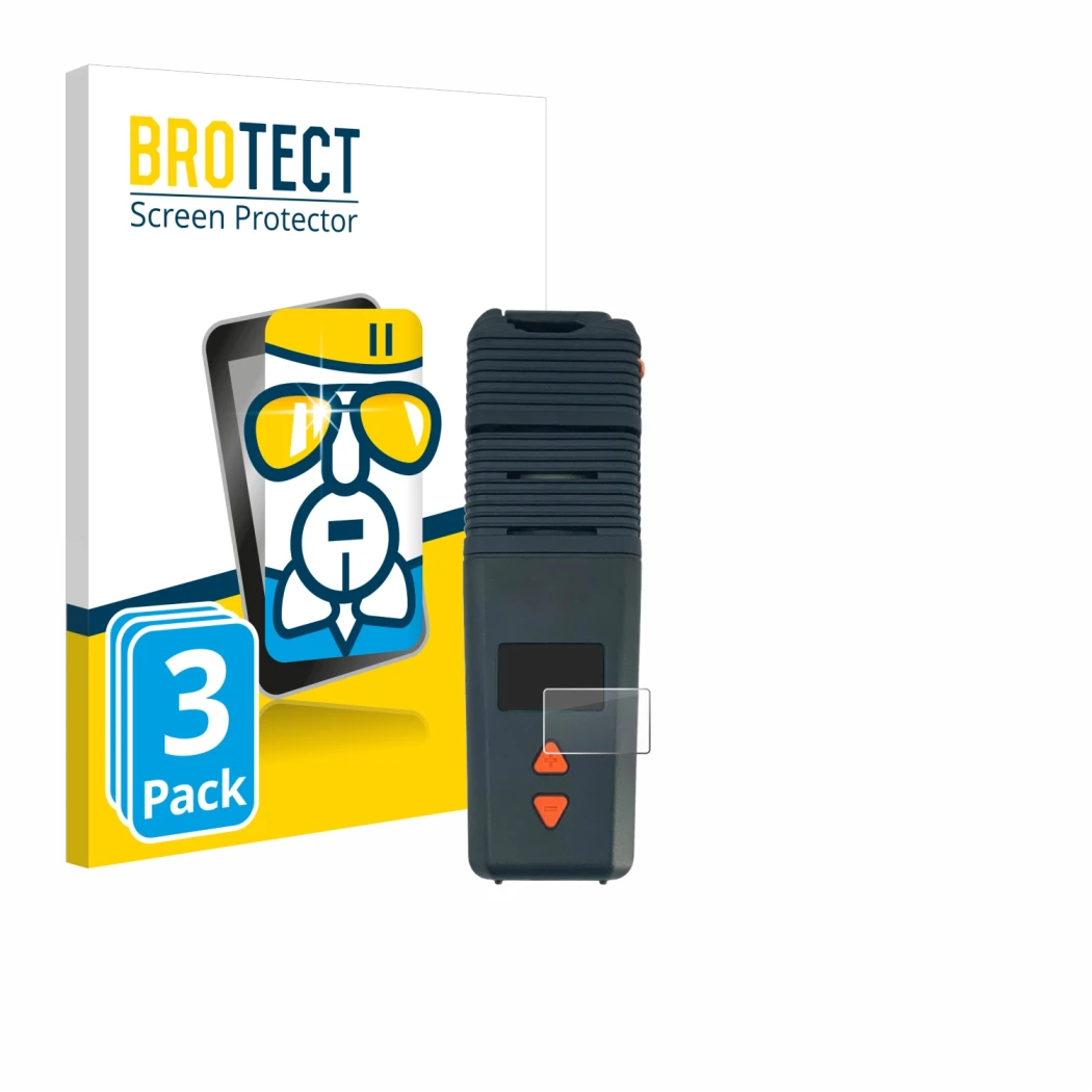 Parte frontal de un envase de producto con el logotipo de la marca BROTECT. Al lado se muestra el dispositivo Storz & Bickel V