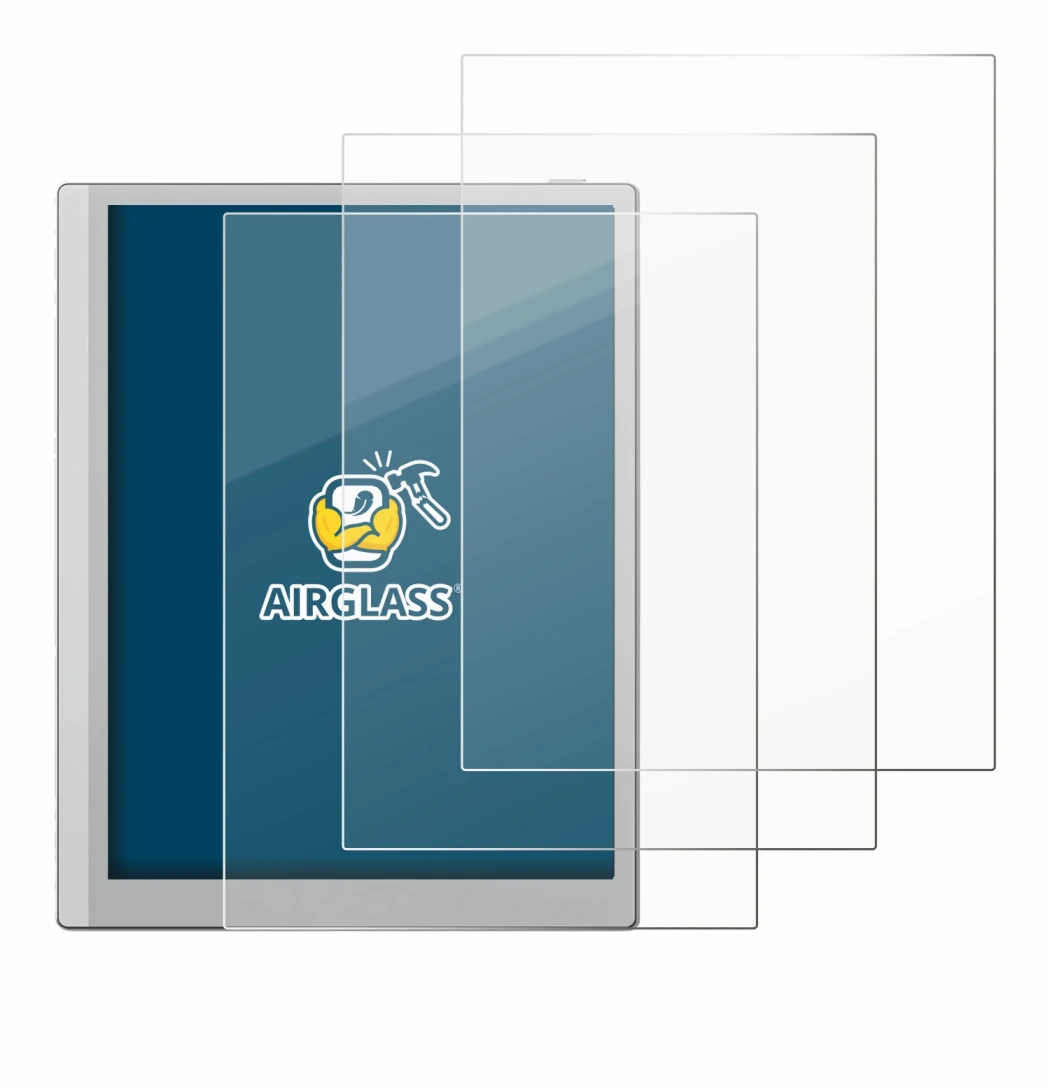 Imagen del dispositivo Boox Go 10.3 con una amplia variedad de protectores de pantalla.