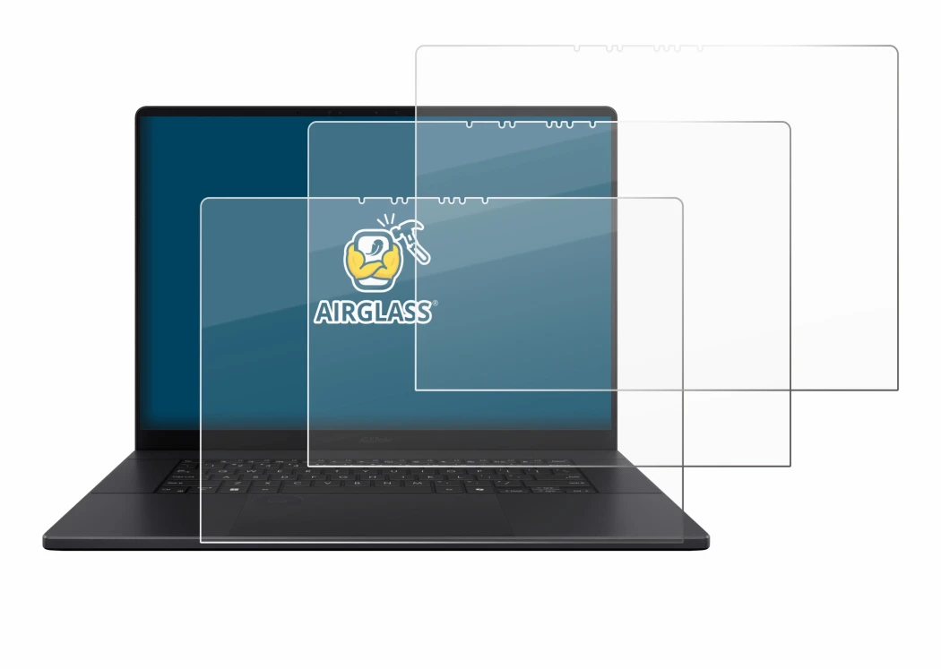 Imagen del dispositivo ASUS ProArt P16 con una amplia variedad de protectores de pantalla.