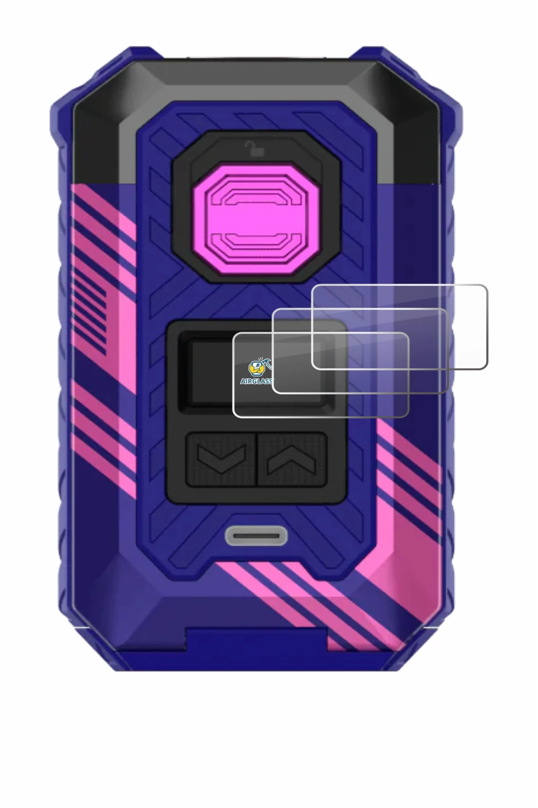 Imagen del dispositivo Vaporesso Armour Max con una amplia variedad de protectores de pantalla.