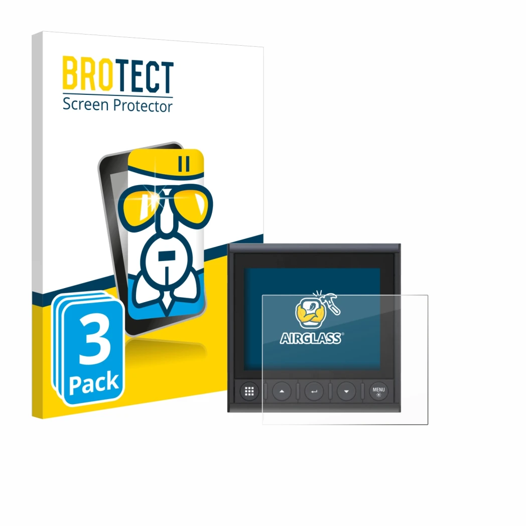 Parte frontal de un envase de producto con el logotipo de la marca BROTECT. Al lado se muestra el dispositivo B&G Triton 2 con