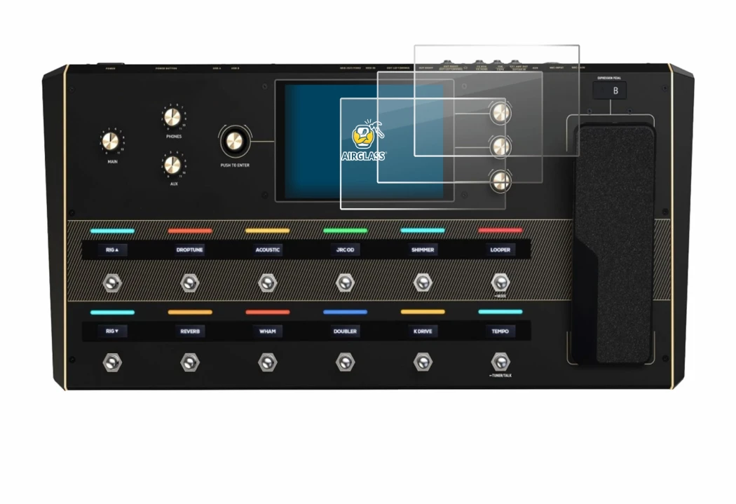 Imagen del dispositivo Headrush Prime con una amplia variedad de protectores de pantalla.