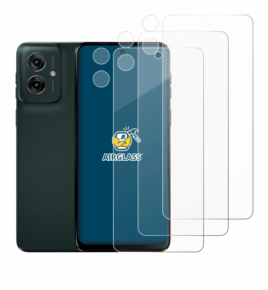 Imagen del dispositivo Motorola Moto G55 (Frontal+Cámara) con una amplia variedad de protectores de pantalla.