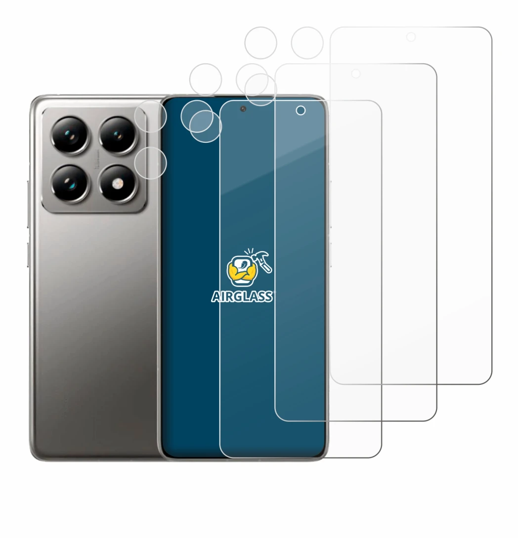 Imagen del dispositivo Xiaomi 14T Pro (Frontal+Cámara) con una amplia variedad de protectores de pantalla.