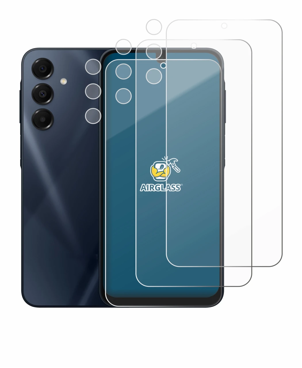 Imagen del dispositivo Samsung Galaxy A16 5G (Frontal+Cámara) con una amplia variedad de protectores de pantalla.