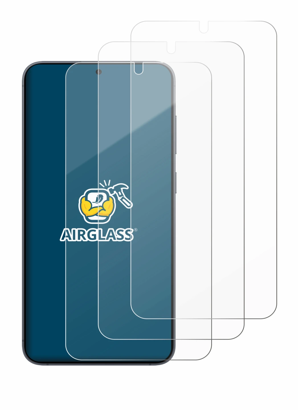 Imagen del dispositivo Samsung Galaxy S25 Plus con una amplia variedad de protectores de pantalla.