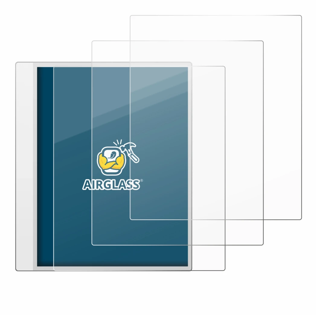 Imagen del dispositivo Boox Note Max con una amplia variedad de protectores de pantalla.