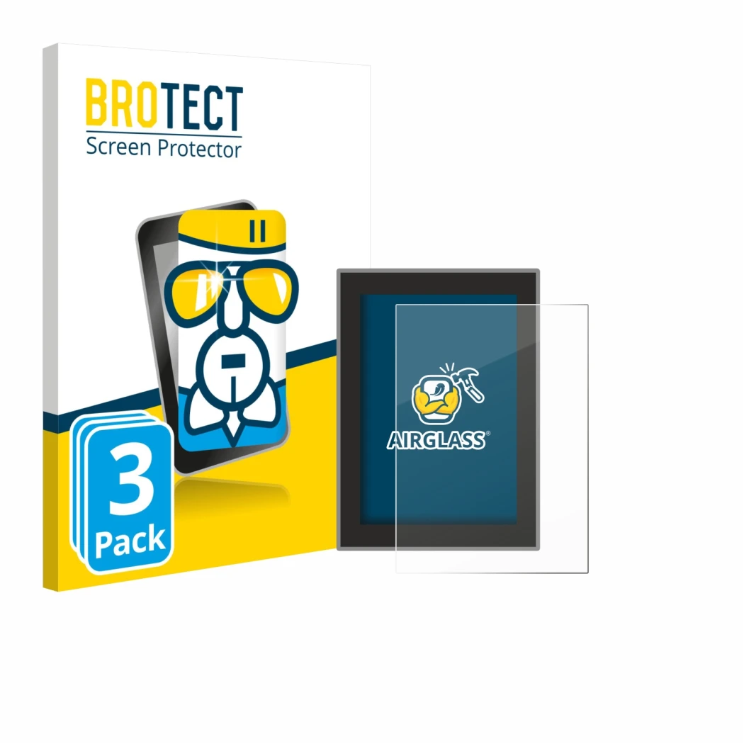 Parte frontal de un envase de producto con el logotipo de la marca BROTECT. Al lado se muestra el dispositivo Volvo XC60 (2018