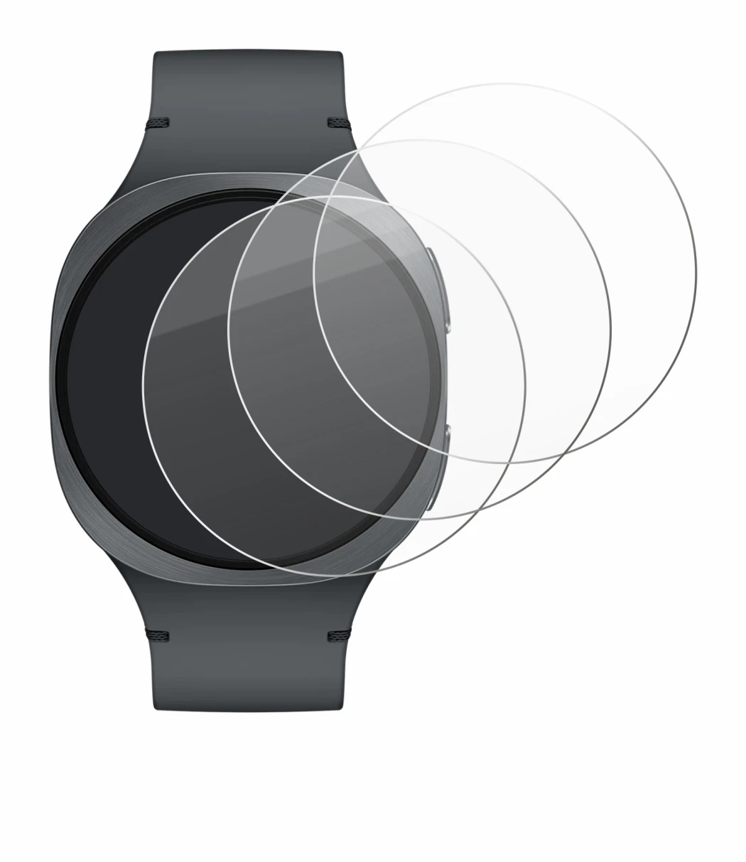 Imagen del dispositivo Samsung Galaxy Watch 8 (40 mm) con una amplia variedad de protectores de pantalla.