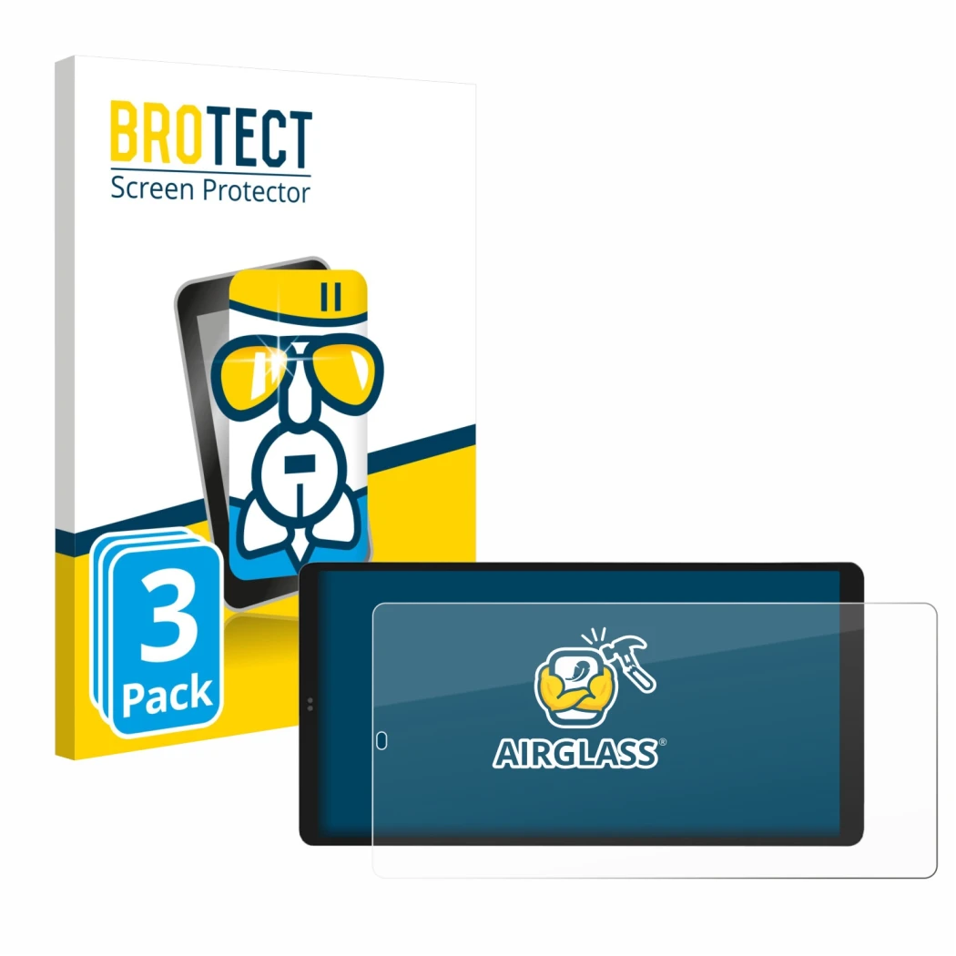 Parte frontal de un envase de producto con el logotipo de la marca BROTECT. Al lado se muestra el dispositivo Shelly Wall Disp