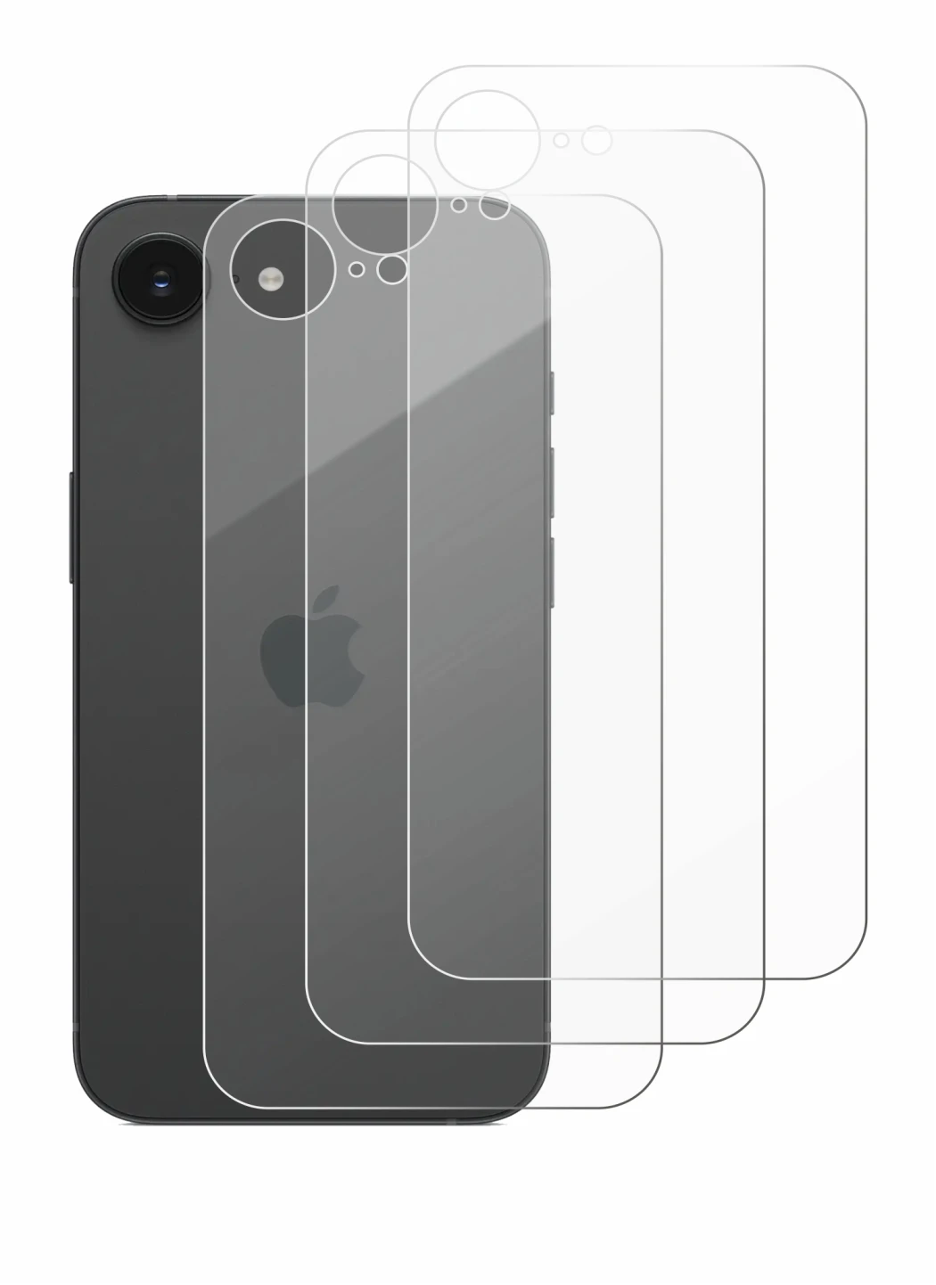 Imagen del dispositivo Apple iPhone 17e (Trasero) con una amplia variedad de protectores de pantalla.