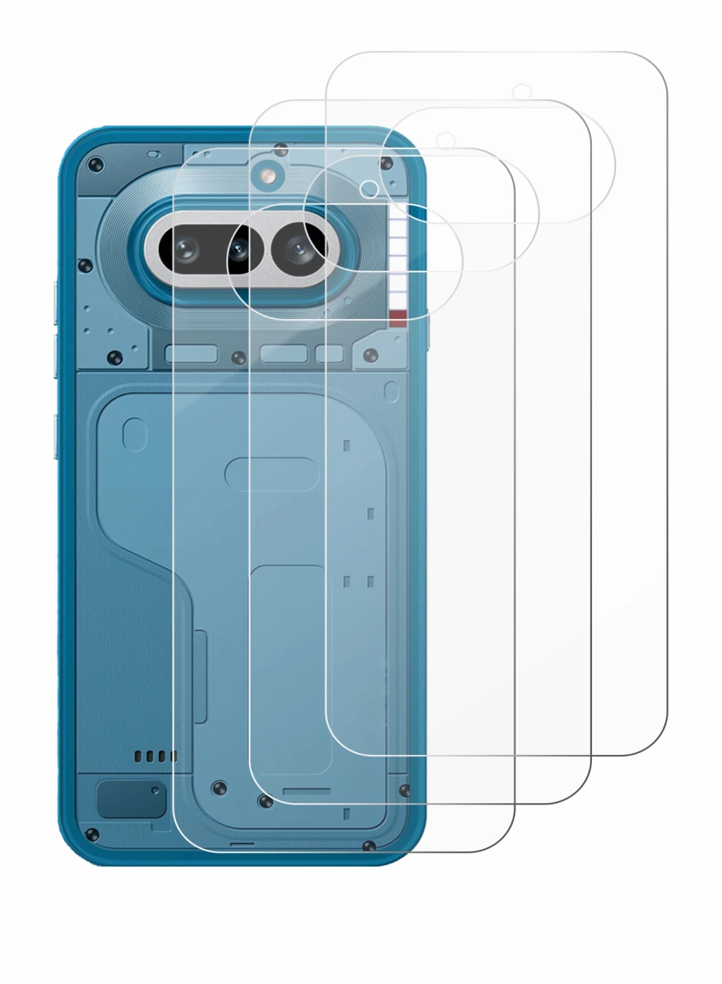 Imagen del dispositivo Nothing Phone (4a) (Trasero) con una amplia variedad de protectores de pantalla.