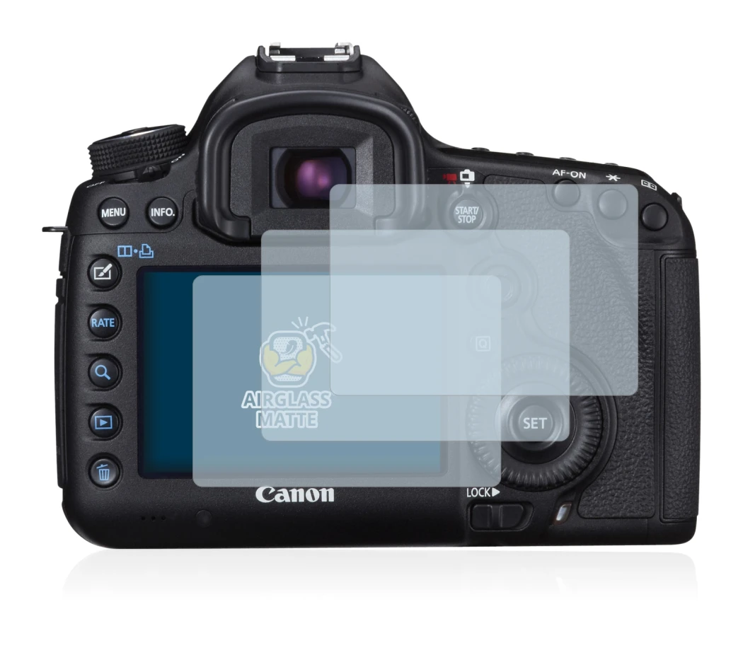 Imagen del dispositivo Canon EOS 5D Mark III con una amplia variedad de protectores de pantalla.