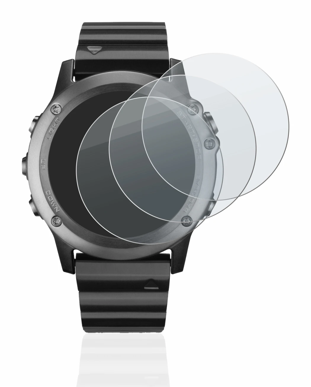 Imagen del dispositivo Garmin Fenix 3 con una amplia variedad de protectores de pantalla.