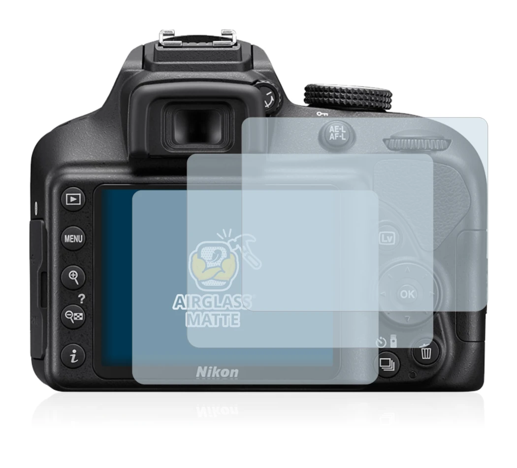 Imagen del dispositivo Nikon D3400 con una amplia variedad de protectores de pantalla.